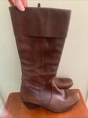 Dansko Brown Leather Mid-Calf Heeled Boots